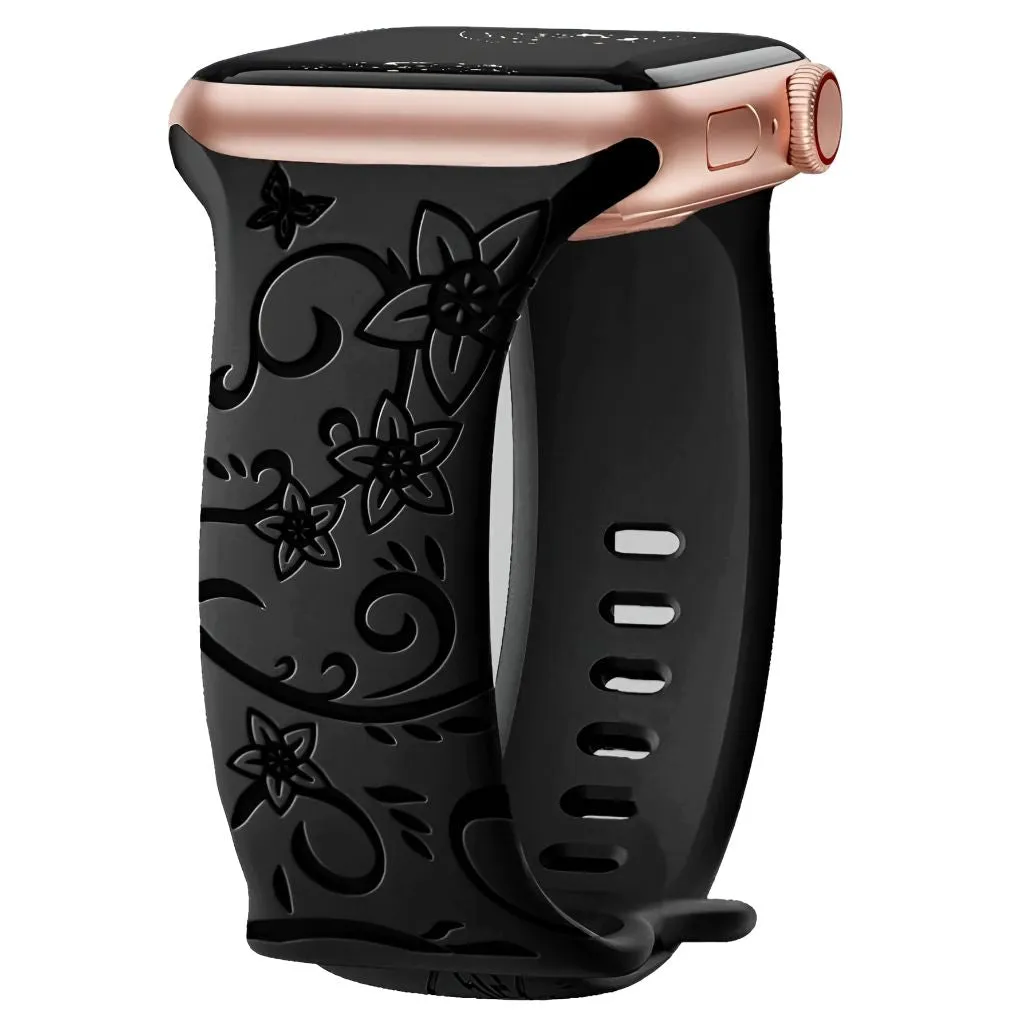 Levo Floral Engraved Silicone Band