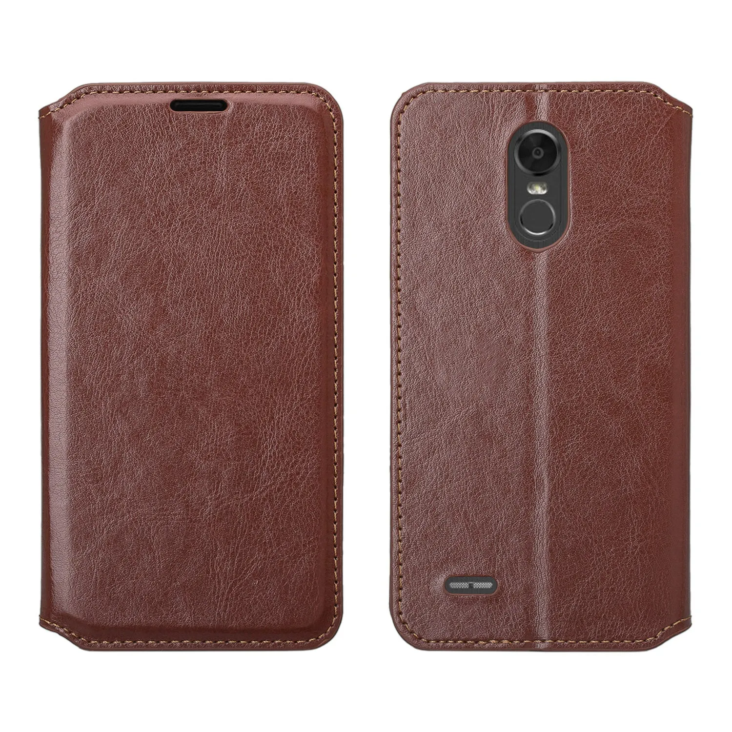 LG Stylo 3 Case, LG Stylus 3 Slim Magnetic Flip Fold[Kickstand] Pu Leather Wallet Case with ID & Credit Card Slots for Stylus 3 - Brown