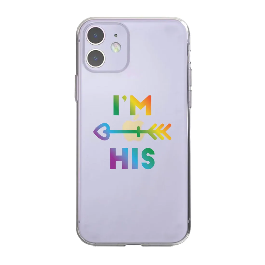 LGBT He's Mine I'm His Rainbow Clear Matching Phone Cases