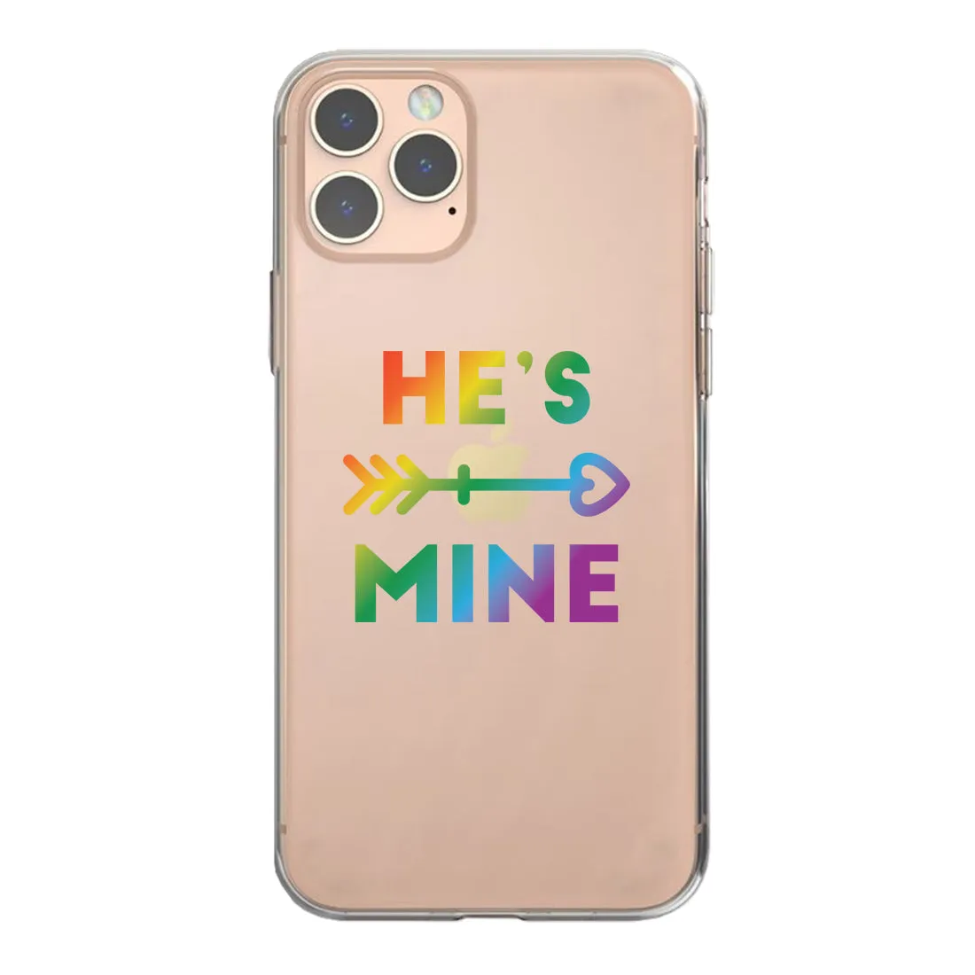 LGBT He's Mine I'm His Rainbow Clear Matching Phone Cases