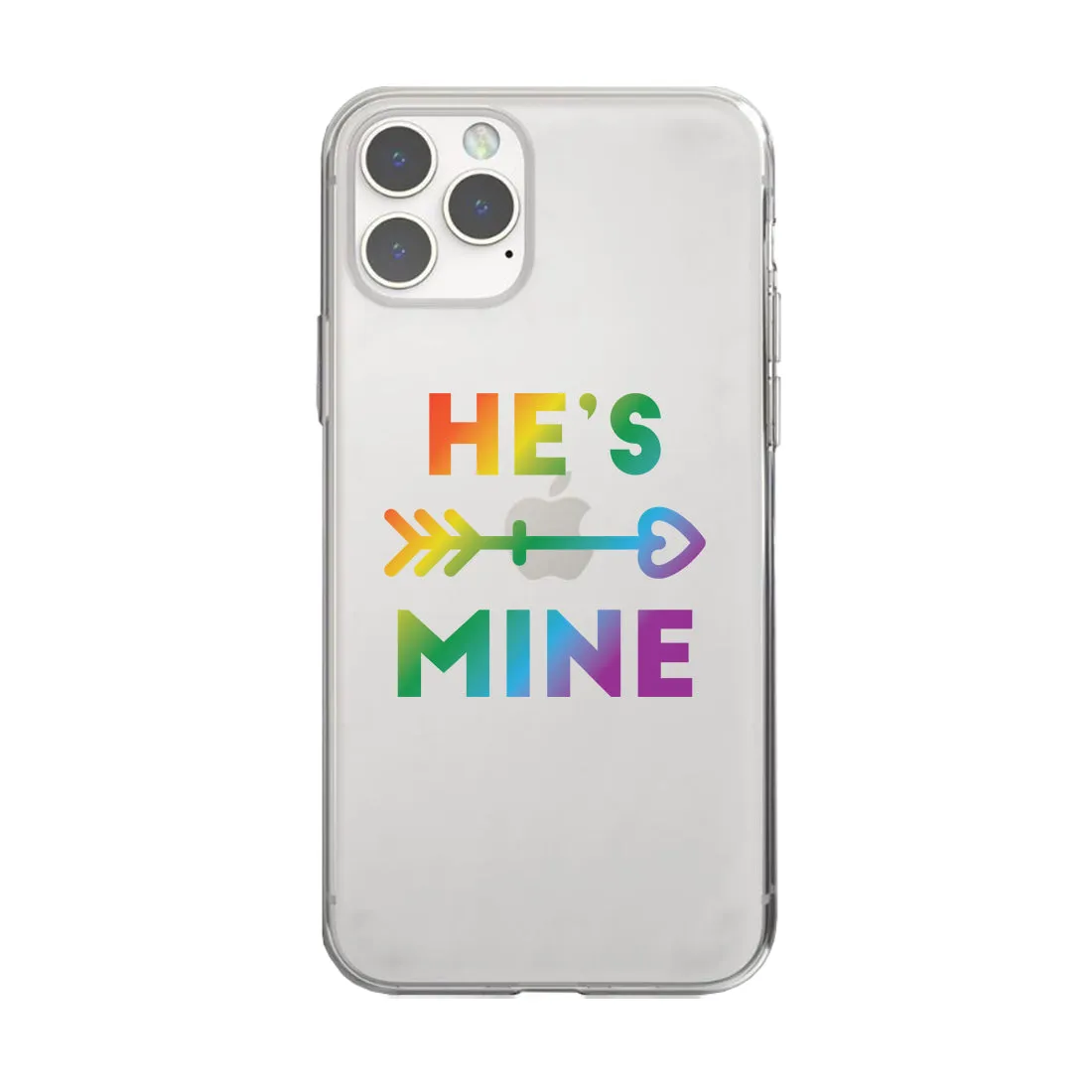 LGBT He's Mine I'm His Rainbow Clear Matching Phone Cases