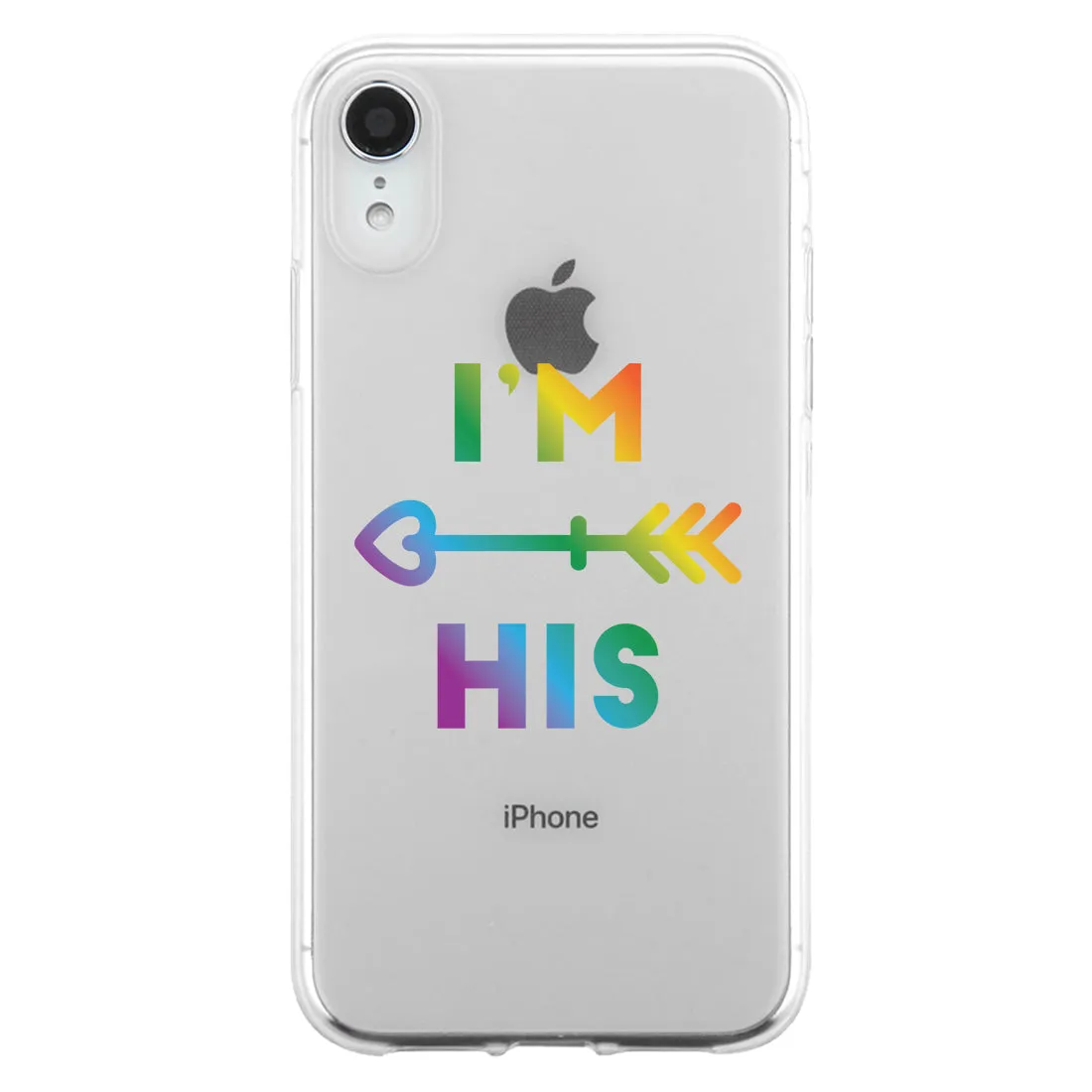 LGBT He's Mine I'm His Rainbow Clear Matching Phone Cases