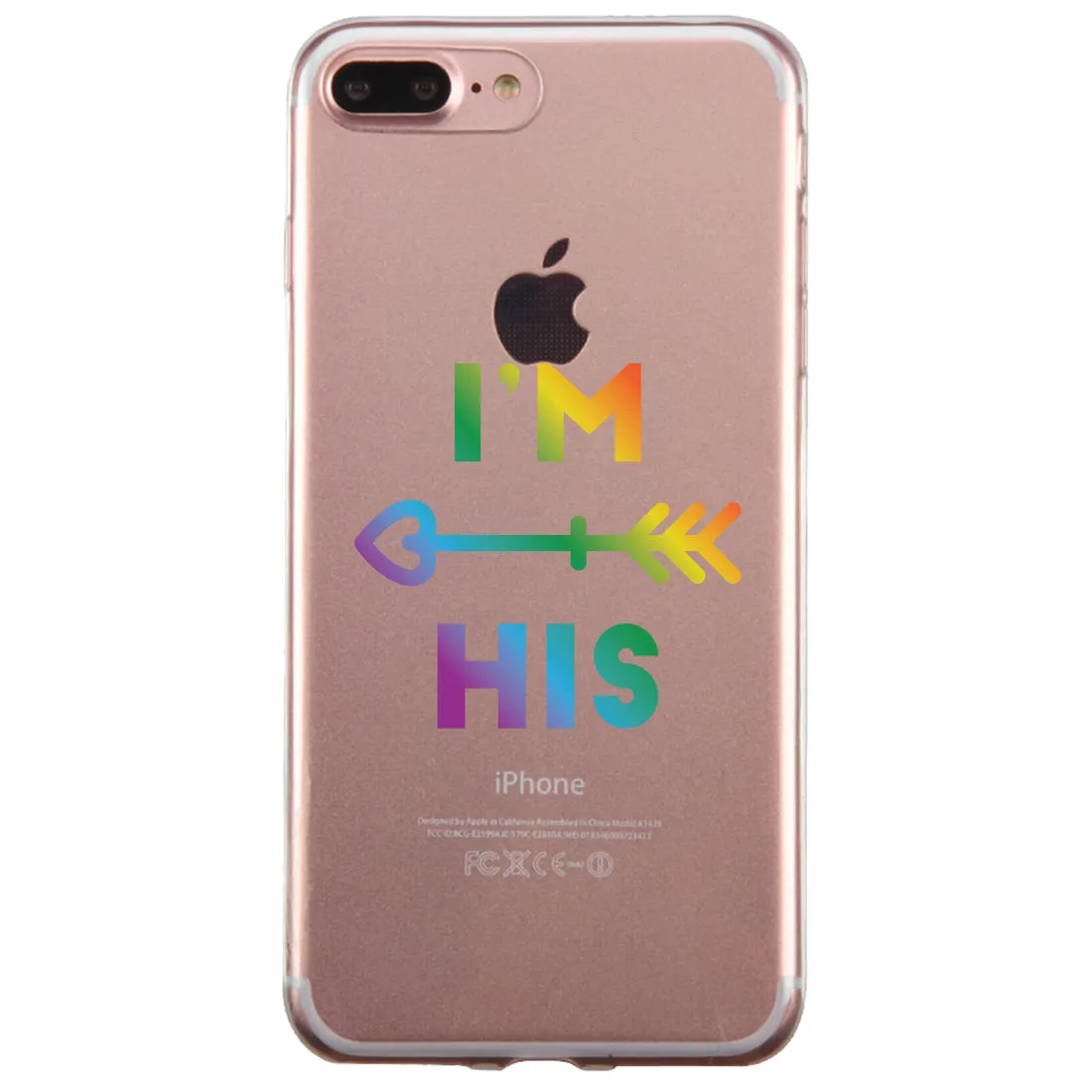 LGBT He's Mine I'm His Rainbow Clear Matching Phone Cases