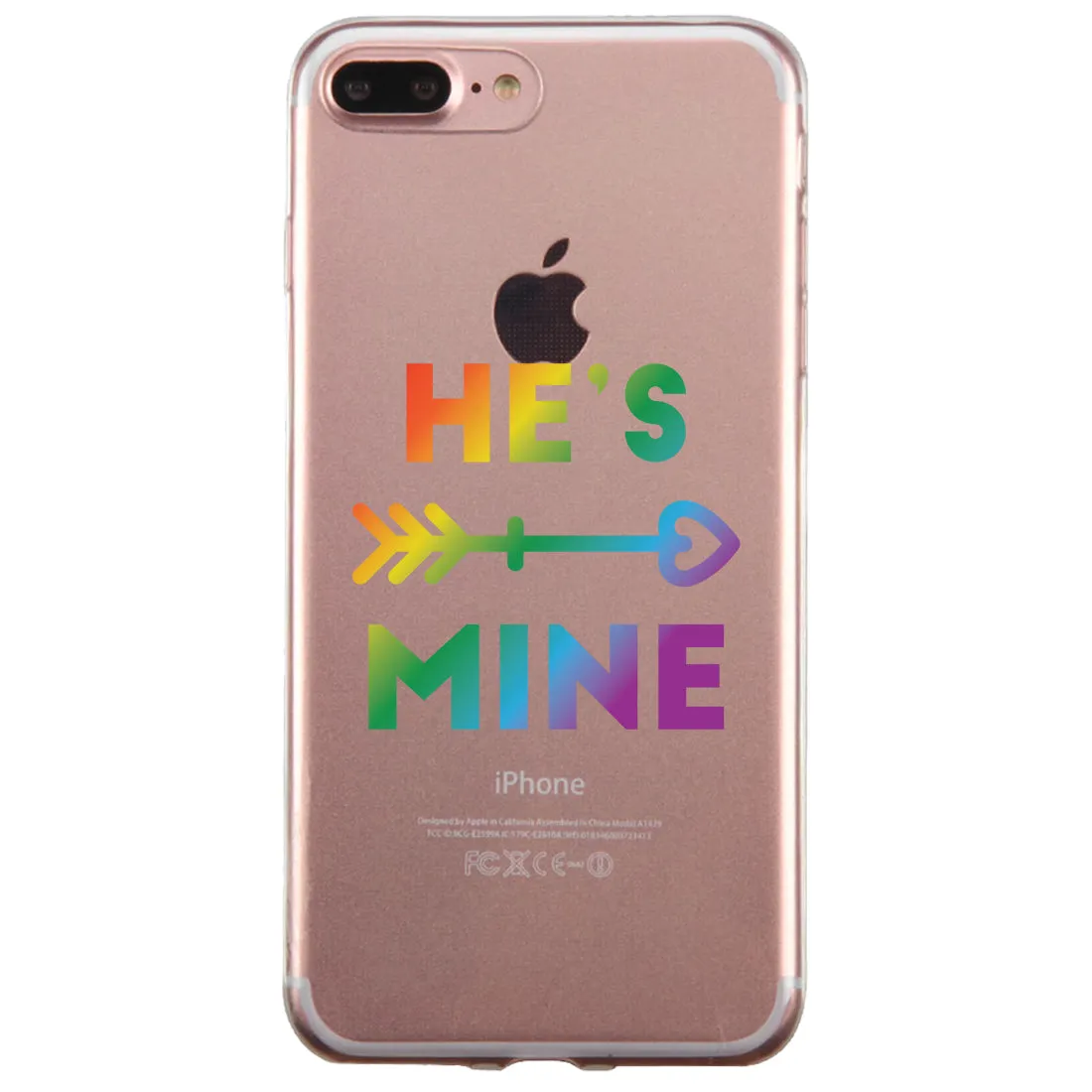 LGBT He's Mine I'm His Rainbow Clear Matching Phone Cases