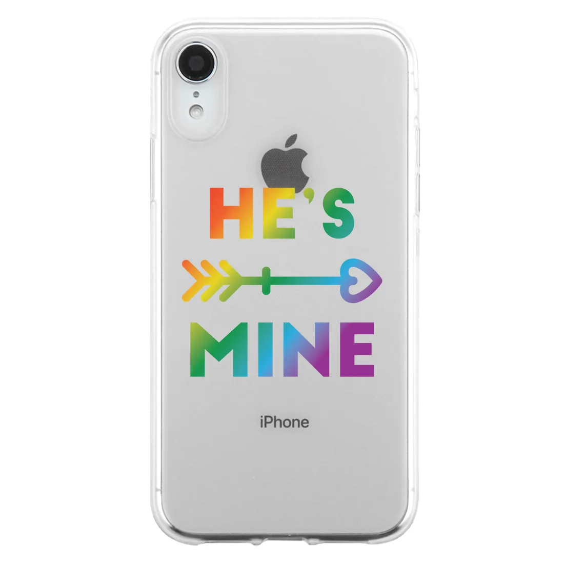 LGBT He's Mine I'm His Rainbow Clear Matching Phone Cases