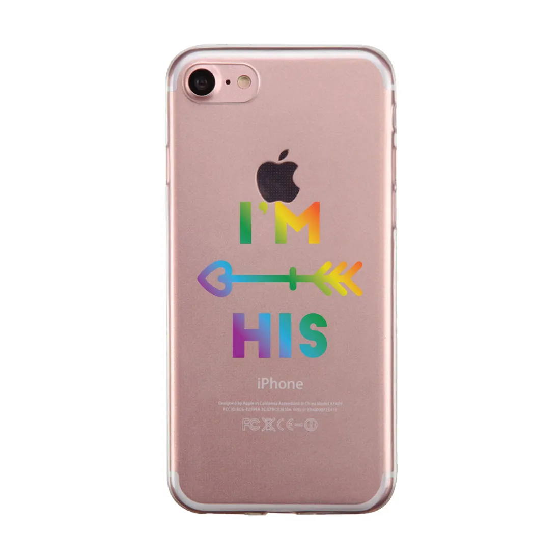 LGBT He's Mine I'm His Rainbow Clear Matching Phone Cases