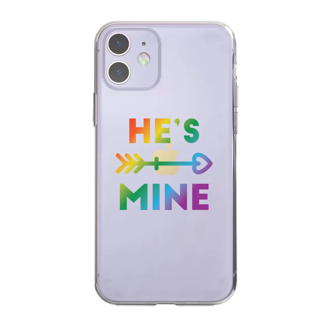 LGBT He's Mine I'm His Rainbow Clear Matching Phone Cases