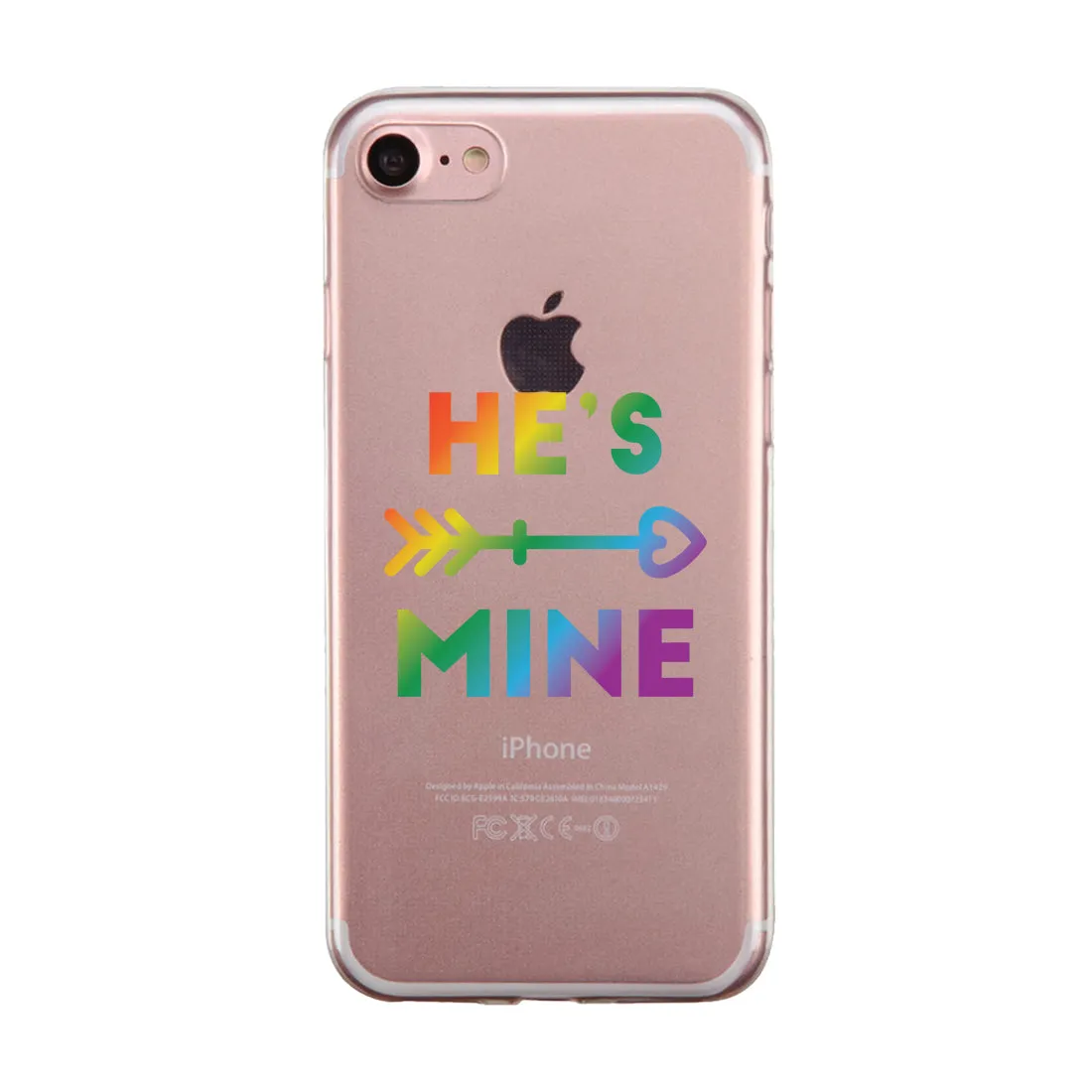 LGBT He's Mine I'm His Rainbow Clear Matching Phone Cases