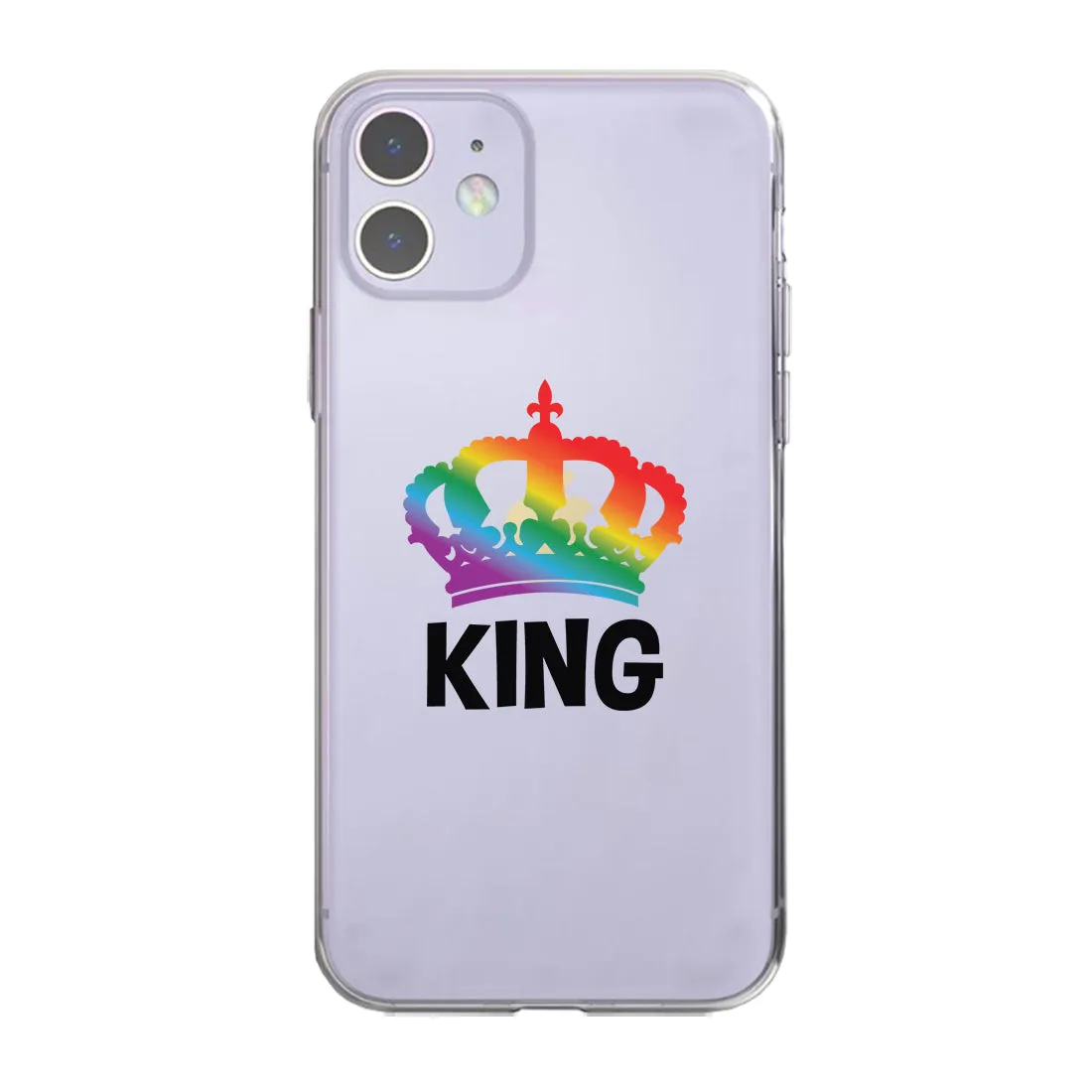 LGBT King King Rainbow Crown Clear Matching Phone Cases