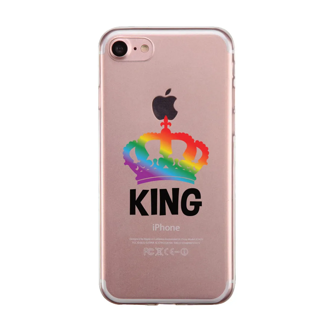 LGBT King King Rainbow Crown Clear Matching Phone Cases