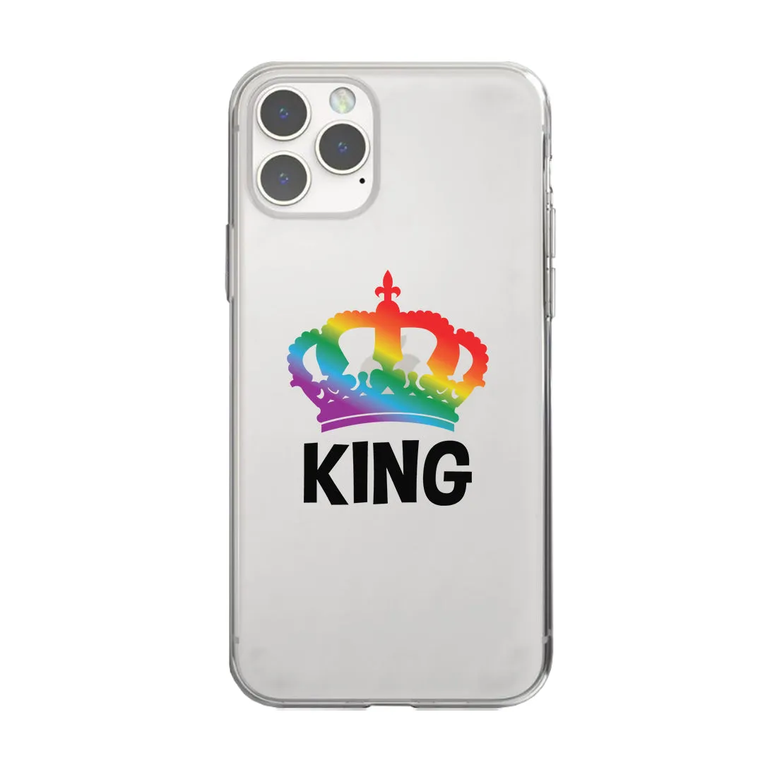 LGBT King King Rainbow Crown Clear Matching Phone Cases