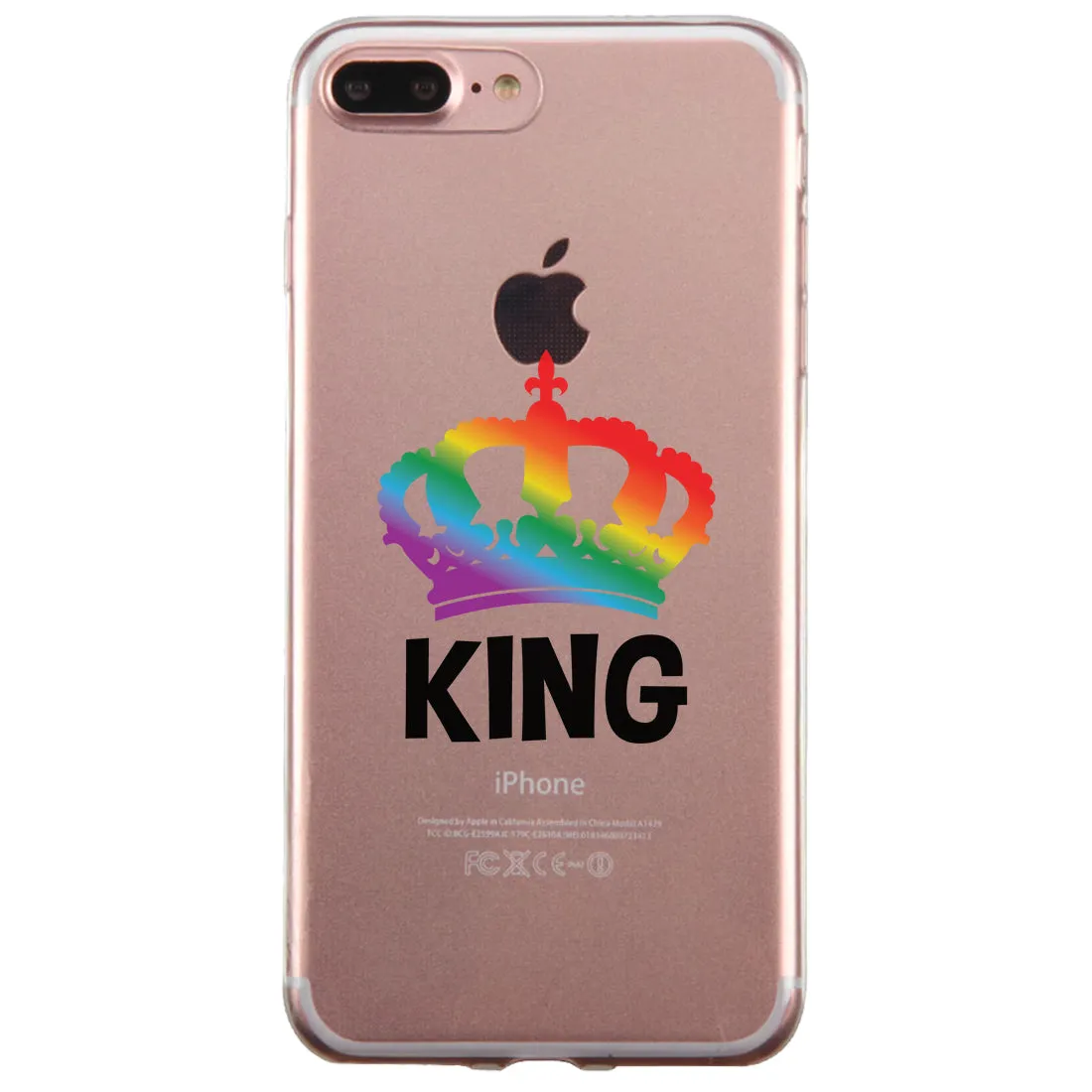 LGBT King King Rainbow Crown Clear Matching Phone Cases