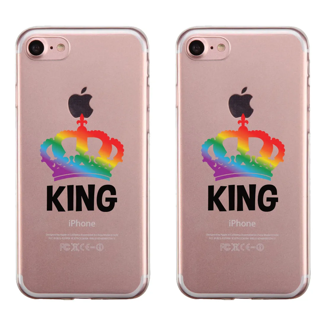 LGBT King King Rainbow Crown Clear Matching Phone Cases