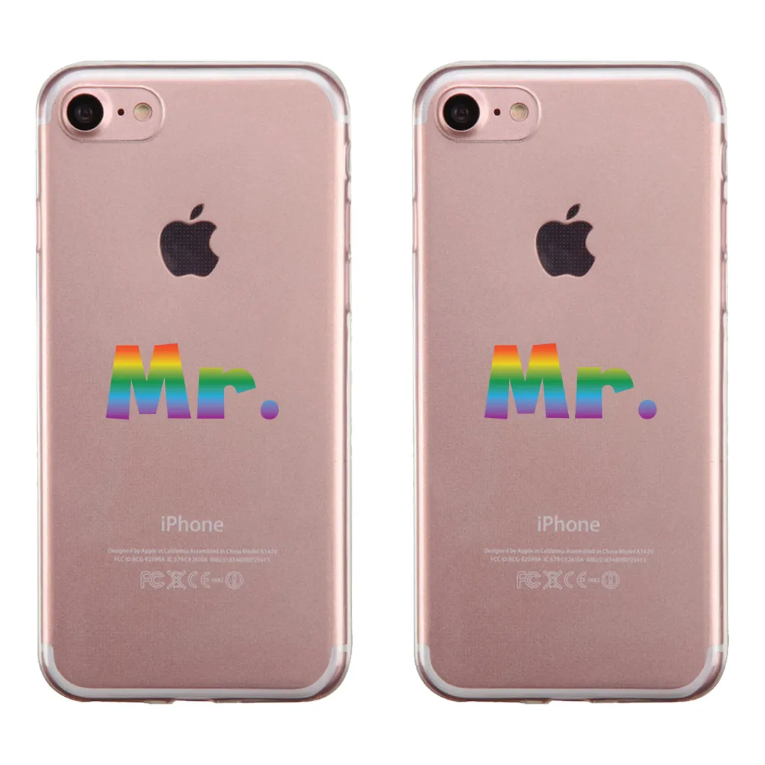 LGBT Mr. Mr. Rainbow Clear Matching Phone Cases