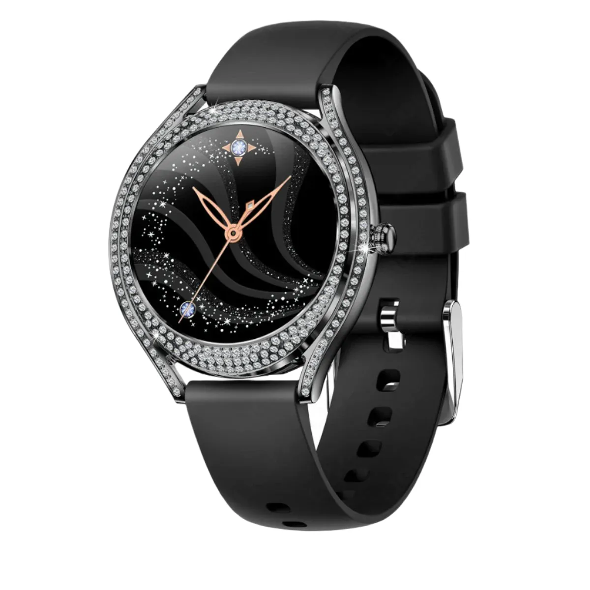 LIGE Women's 1.28 Inch Sports Fitness Diamond Case Smartwatch