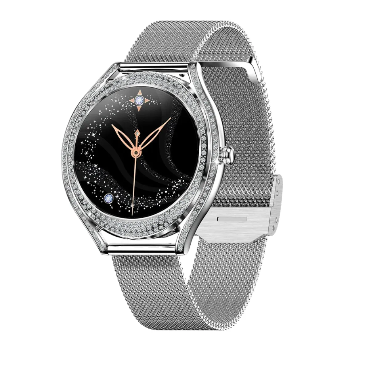 LIGE Women's 1.28 Inch Sports Fitness Diamond Case Smartwatch