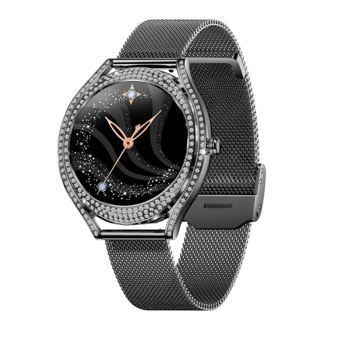 LIGE Women's 1.28 Inch Sports Fitness Diamond Case Smartwatch