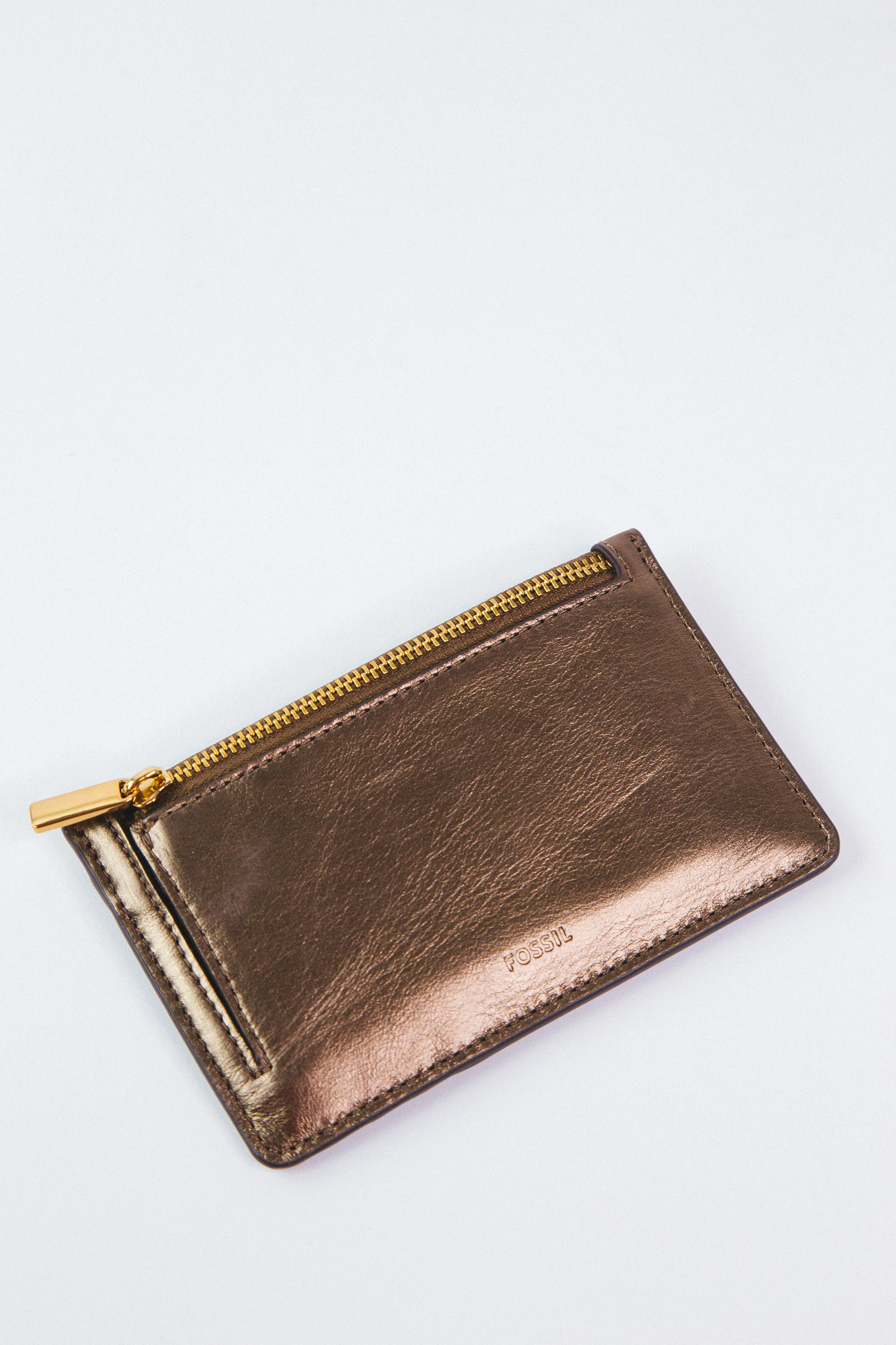 Logan Zip Coin Wallet, Bronze | FOSSIL