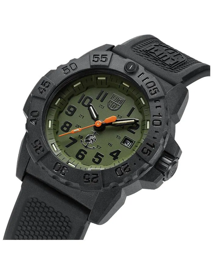 Luminox Navy Seal Mens - Carbonon - Green Dial - Black PU Strap -  Set - 200M