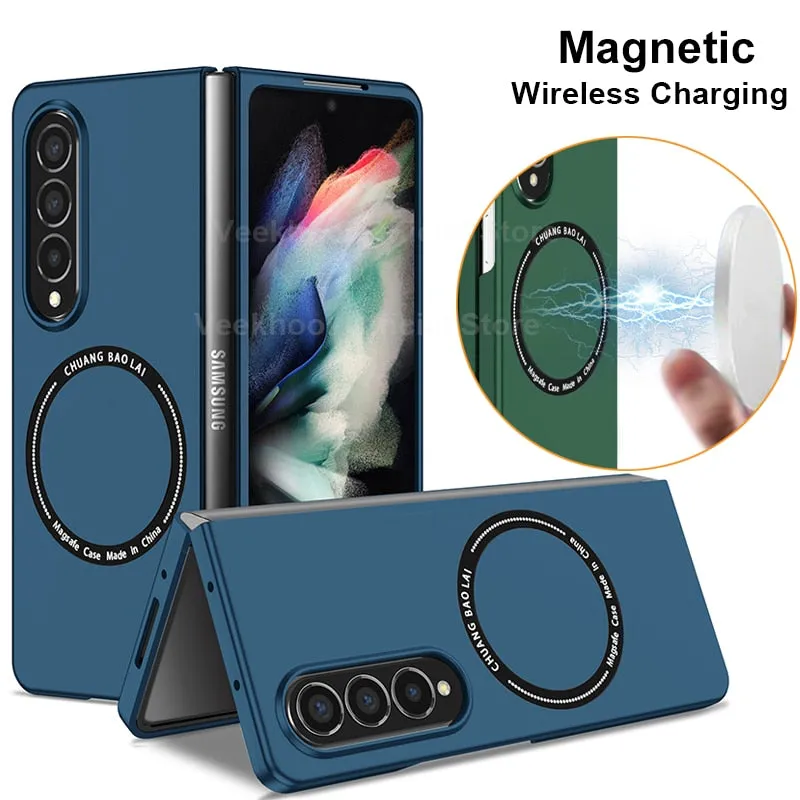 Magnetic Wireless Charging Phone Case With Folding Screen For Samsung Galaxy