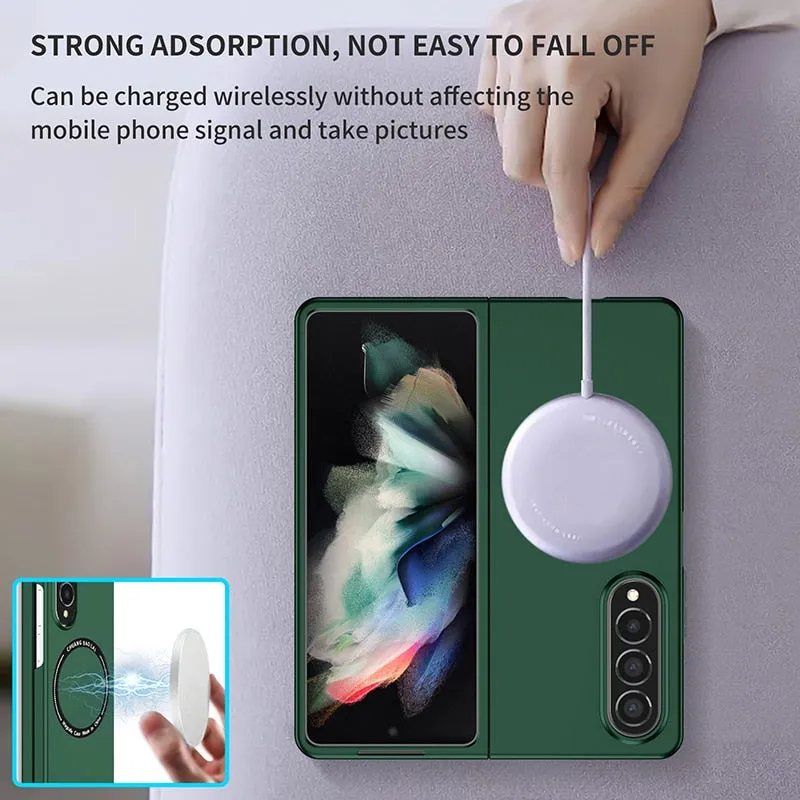 Magnetic Wireless Charging Phone Case With Folding Screen For Samsung Galaxy