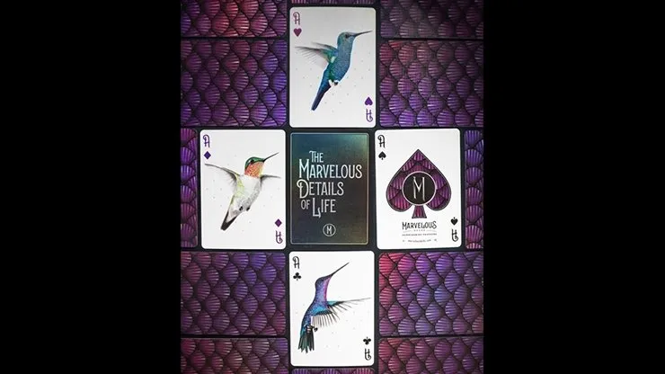 Marvelous Hummingbird Feathers (Purple) Playing Cards by Kellar