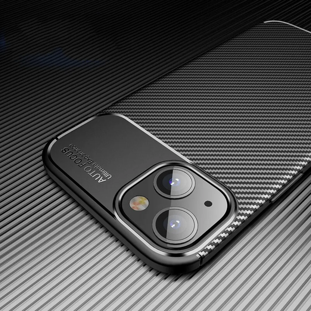 Matte Phone Case Carbon Fiber Soft Cover For IPhone