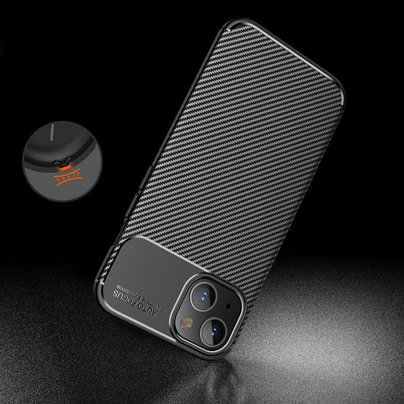 Matte Phone Case Carbon Fiber Soft Cover For IPhone