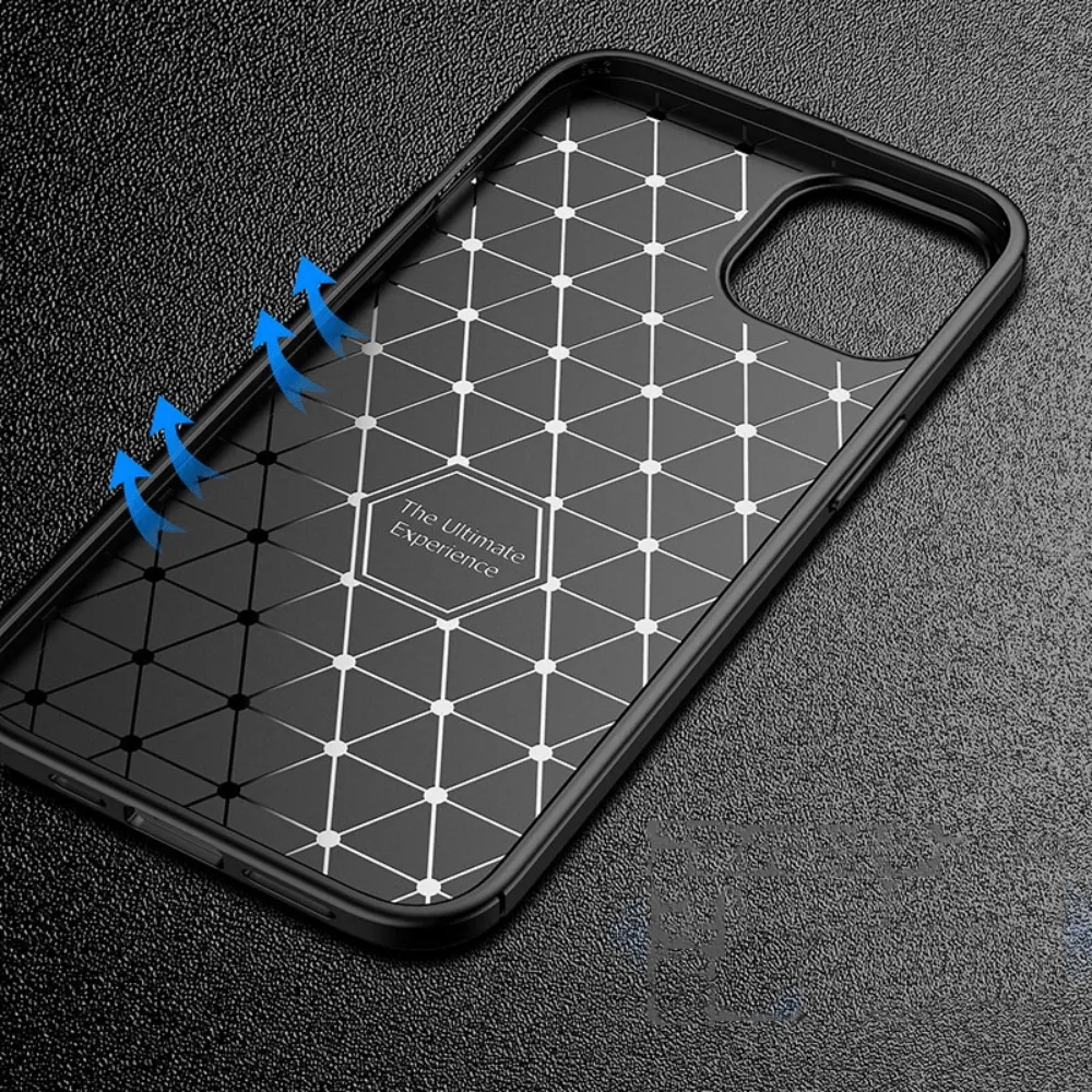 Matte Phone Case Carbon Fiber Soft Cover For IPhone