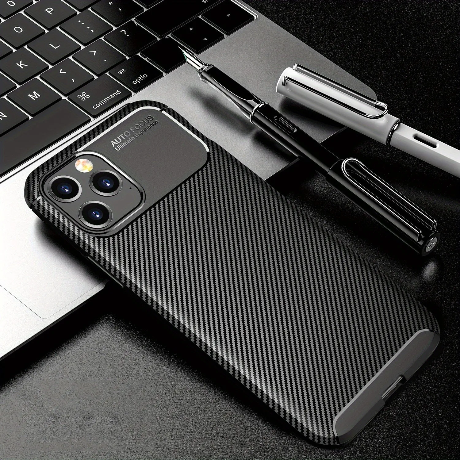 Matte Phone Case Carbon Fiber Soft Cover For IPhone