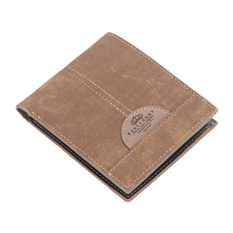 Men Thin Bifold Denim Pattern PU Leather Wallet Multi-card Slot Card Holder Large Capacity Coin Purse