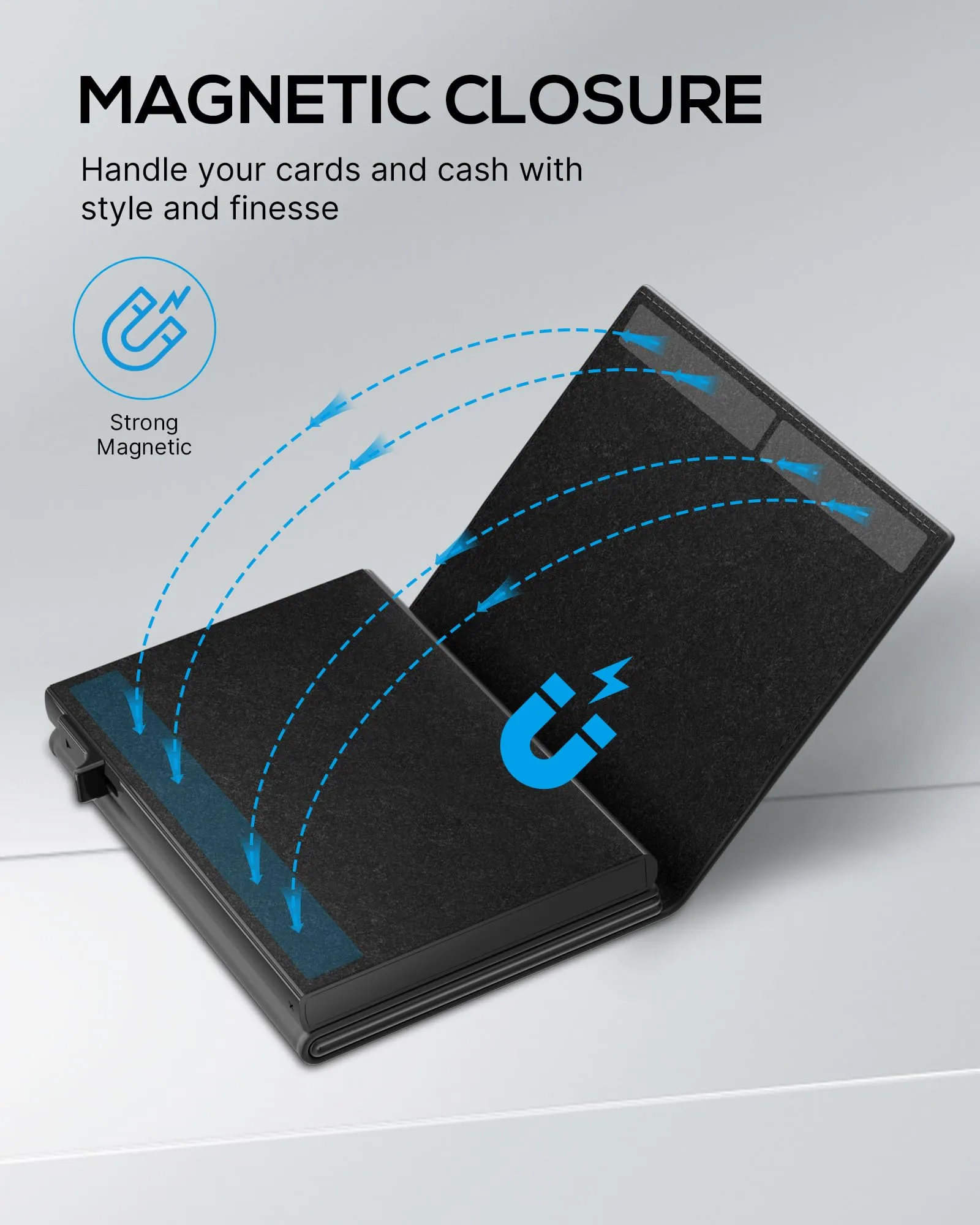 Mens Wallet Card Holder Minimalist Slim Pop Up Card Case with ID Window and RFID Blocking