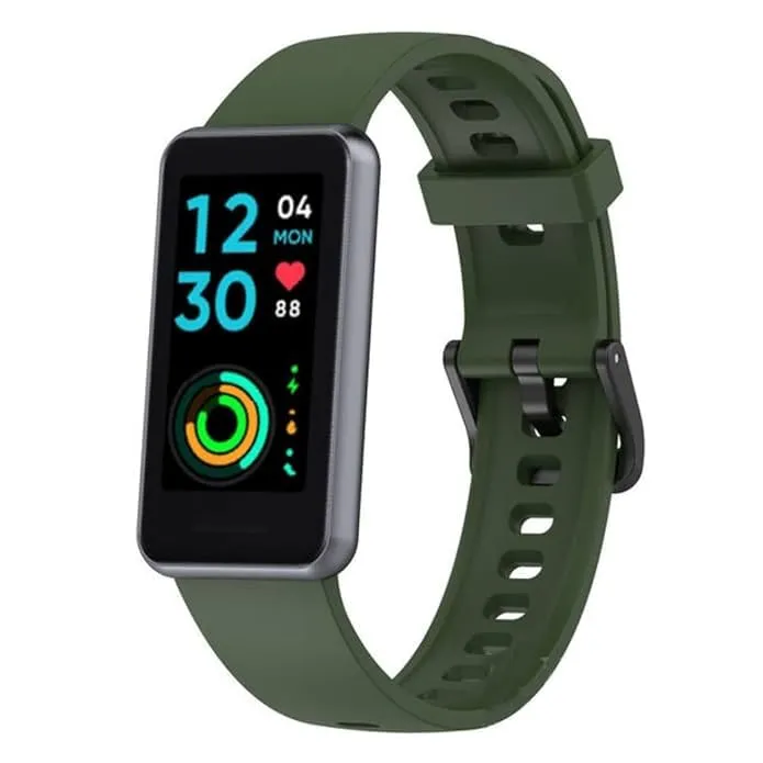 Meyaar Strap Band Only Compatible With realme Band 2 (Not For Any other Brand Watch) : (Tracker Not Included) (Strap Only) (Silicone (Green))