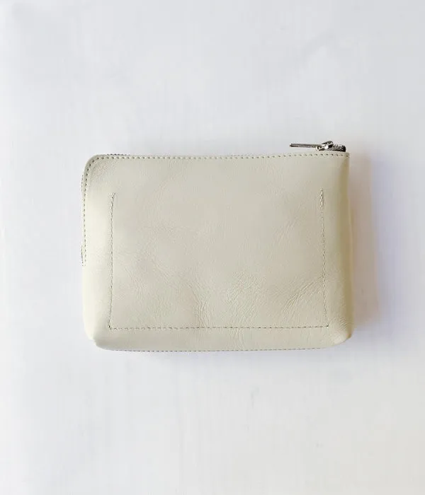 MHL./BASIC LEATHER POUCH M (BEIGE)