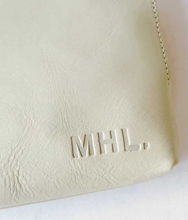 MHL./BASIC LEATHER POUCH M (BEIGE)