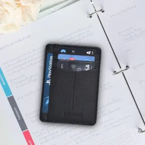 Minimalist Wallet for Men and Women - Genuine Leather RFID Secured Card Case