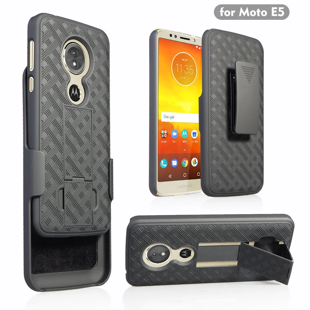 Motorola Moto E5 Play | E5 Cruise | E5 GO Case, Rugged Slim Rotating Swivel Lock Holster Shell Combo Case Cover