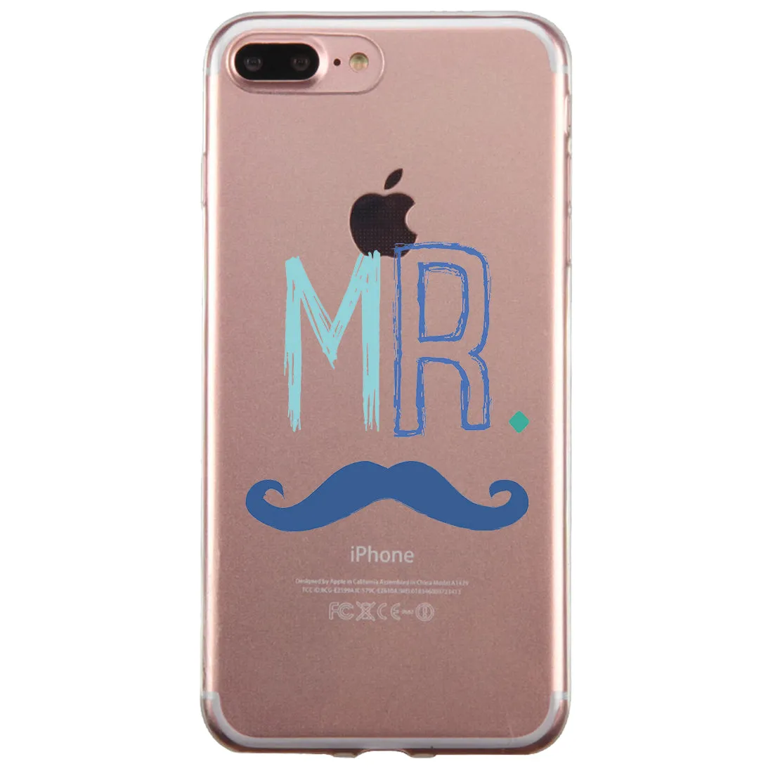 Mr. Mrs. Mustache Lips Couple Matching Phone Cases Cool Anniversary