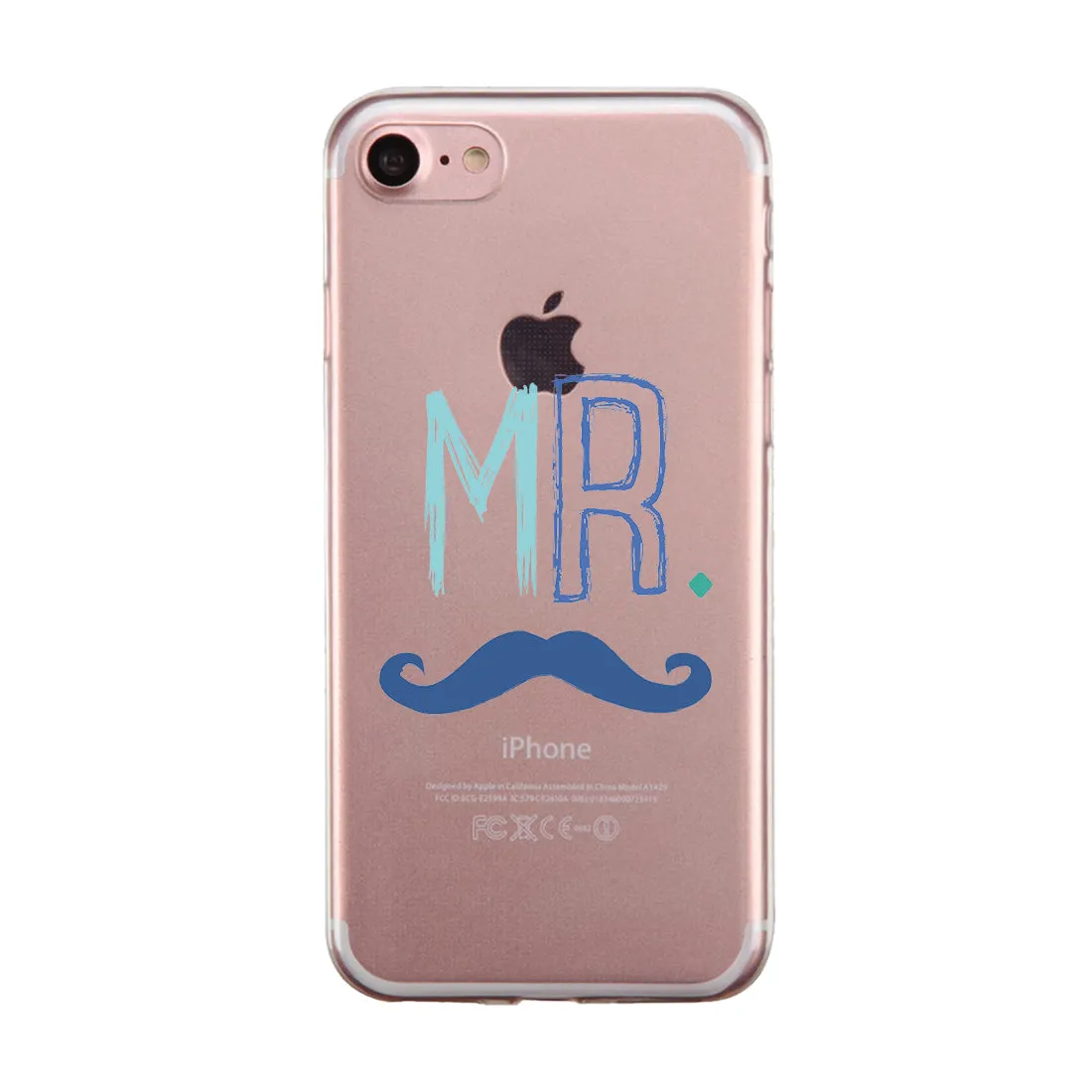 Mr. Mrs. Mustache Lips Couple Matching Phone Cases Cool Anniversary