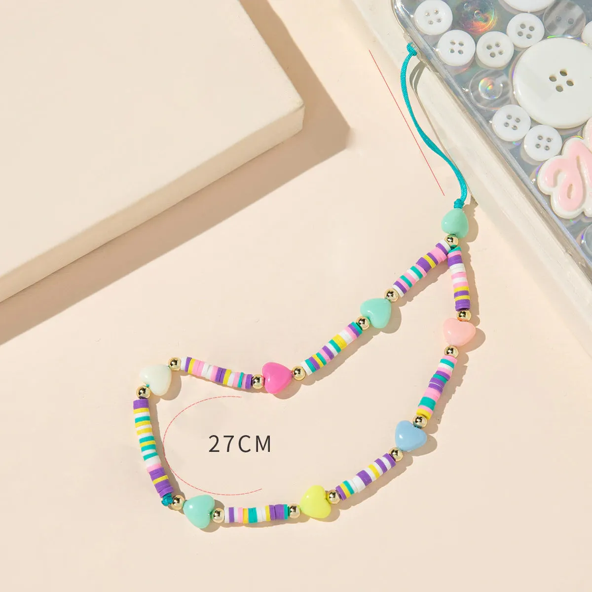 Multicolor Hearts - Phone Charm