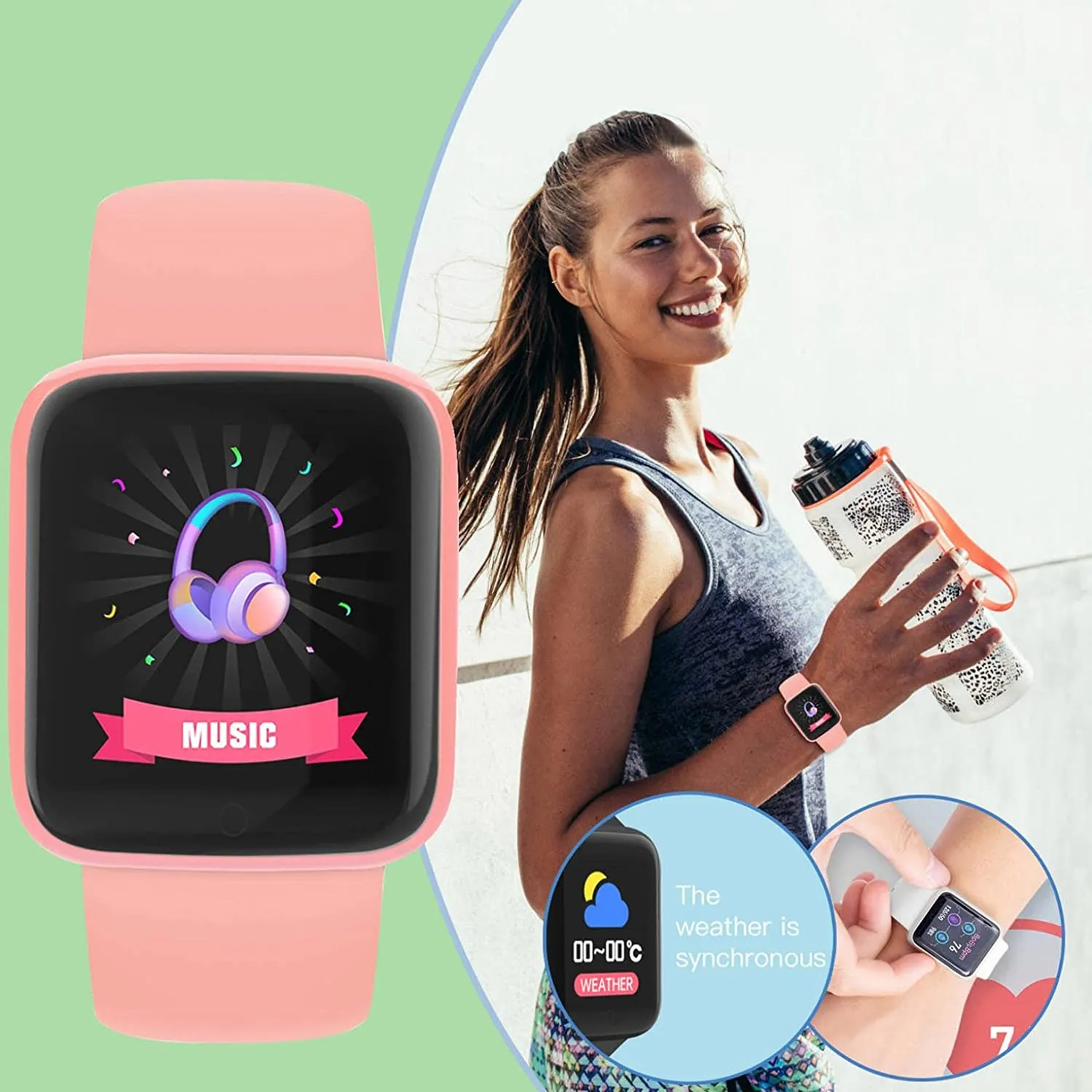 Multifunctional Smart Watch Women Men  Bluetooth Connected Phone Music Fitness Sports Bracelet Sleep Monitor Y68 Smartwatch D20