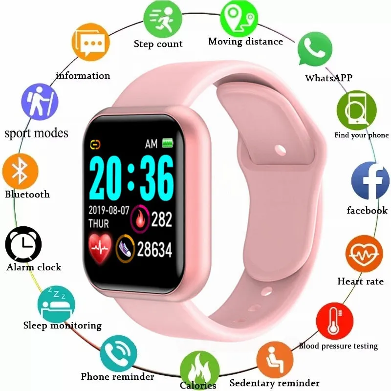 Multifunctional Smart Watch Women Men  Bluetooth Connected Phone Music Fitness Sports Bracelet Sleep Monitor Y68 Smartwatch D20