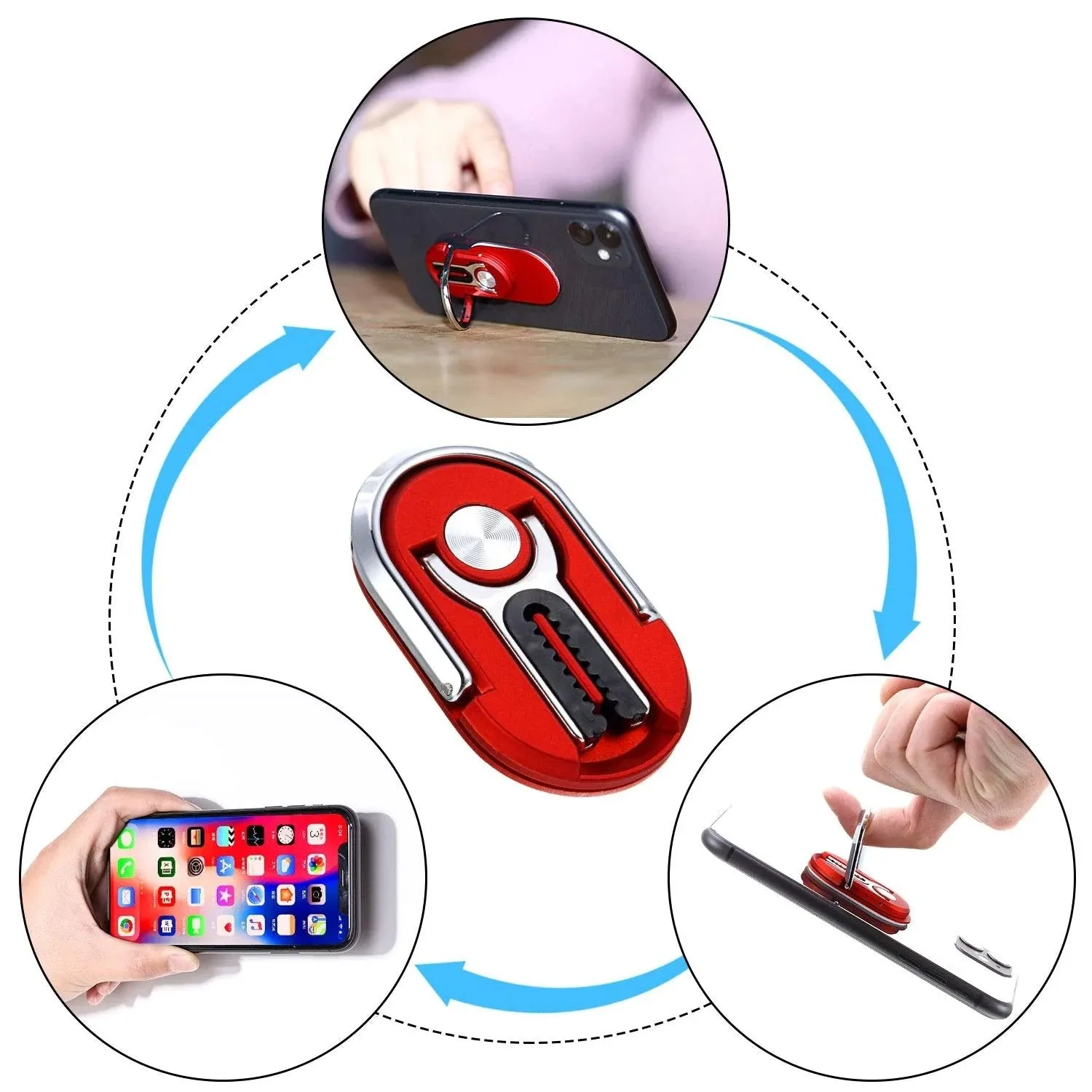 Multipurpose Mobile Phone Holder - 360 Degree  Car Air Vent Grip Magnetic Finger Holder Bracket