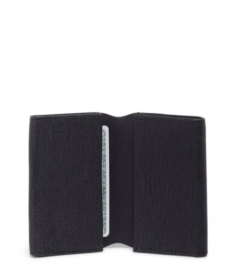 Nassau Double Gusseted Card Case - Black Embossed