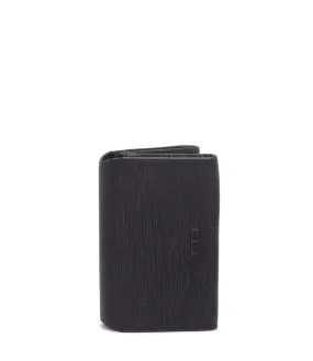 Nassau Double Gusseted Card Case - Black Embossed