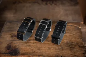 N.A.T.O. Leather Watch Strap Black