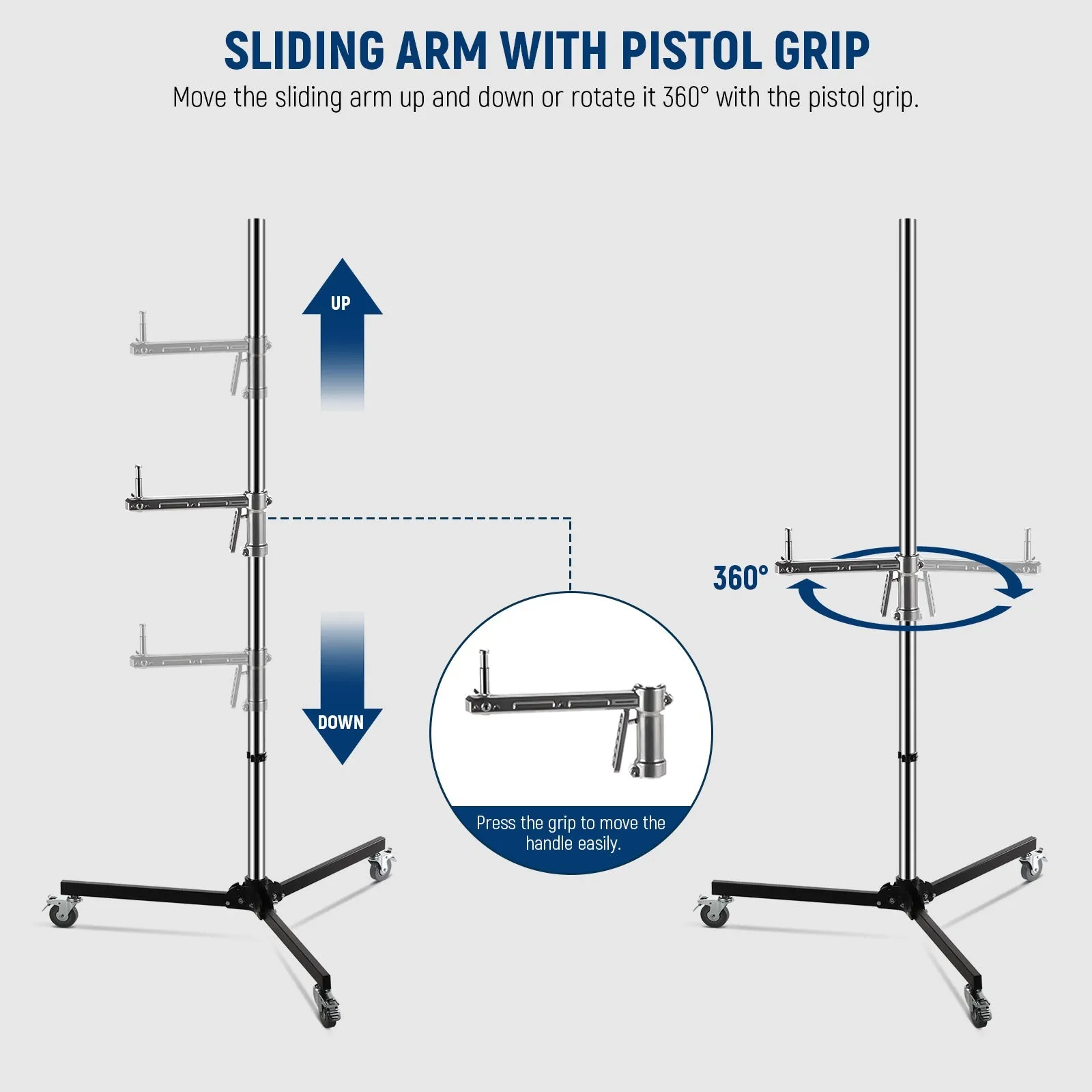 NEEWER ST003 88"/224cm Stainless Steel Light Stand