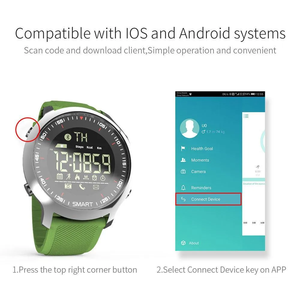 New IP67 Waterproof Smartwatch Support Call and SMS Alert & Sports Activities Tracker Wristwatch for IOS Android Phones