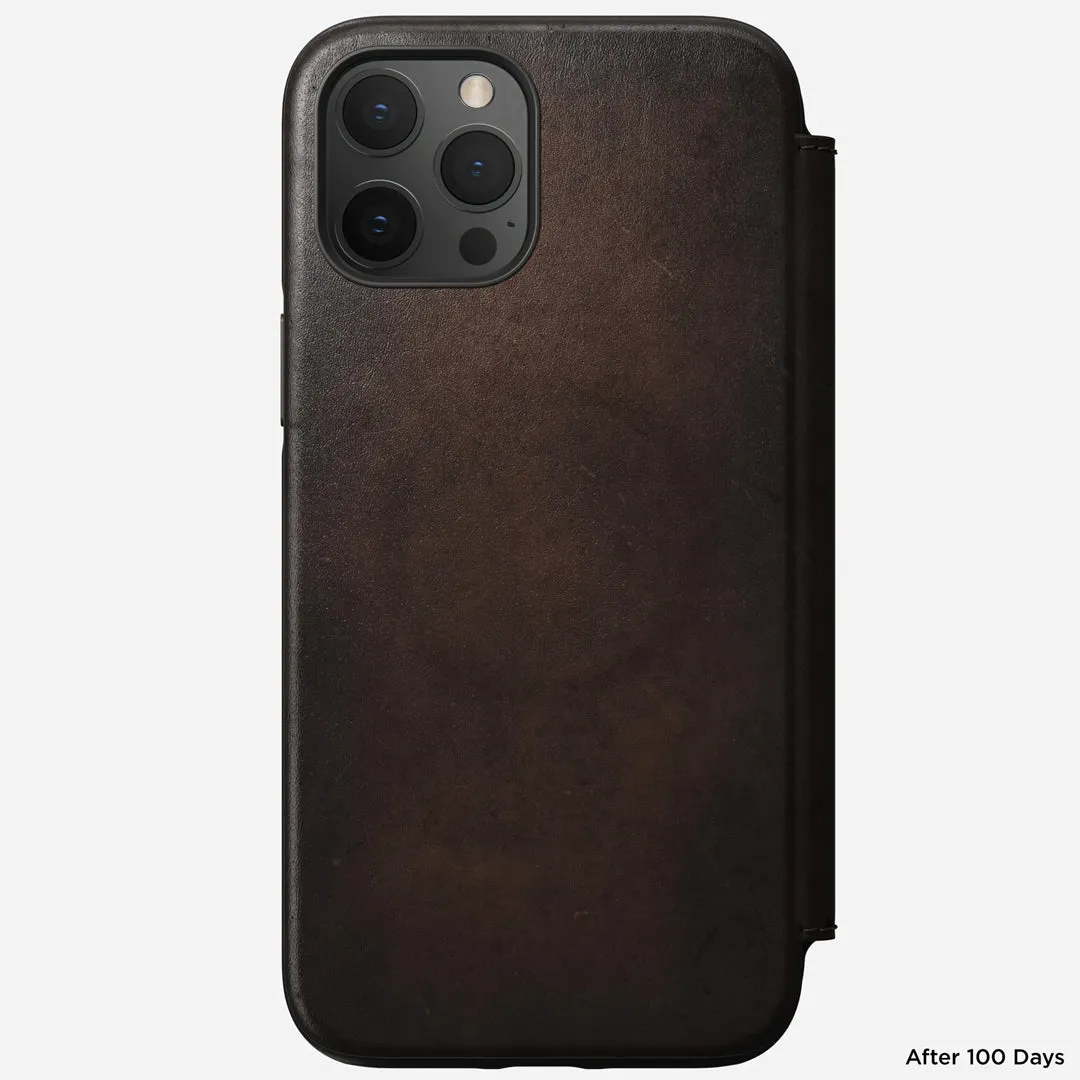 Nomad Rugged Folio Case for iPhone 12 Pro Max 5G 6.7" - Magsafe and 5G Compatible - Rustic Brown ( Barcode : 856500019642 )