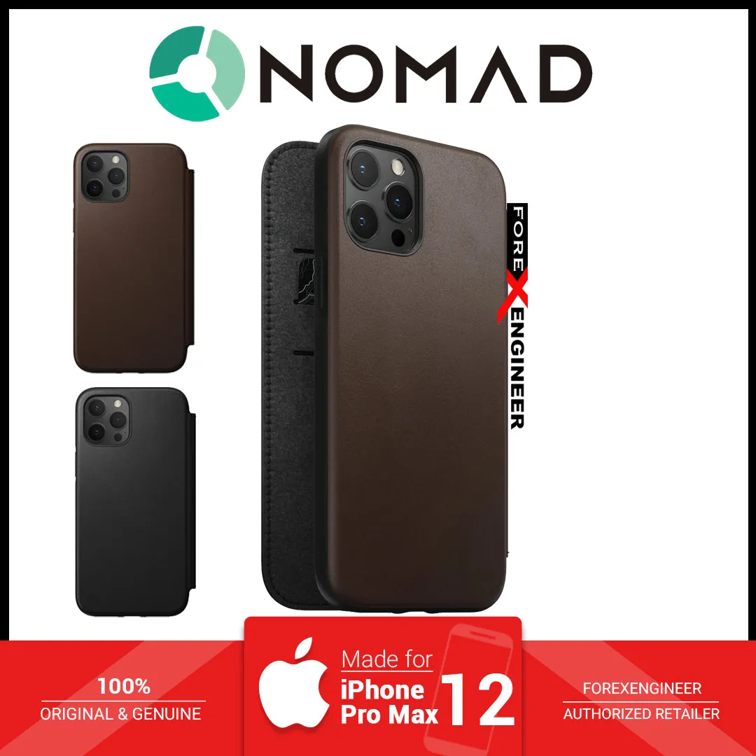 Nomad Rugged Folio Case for iPhone 12 Pro Max 5G 6.7" - Magsafe and 5G Compatible - Rustic Brown ( Barcode : 856500019642 )